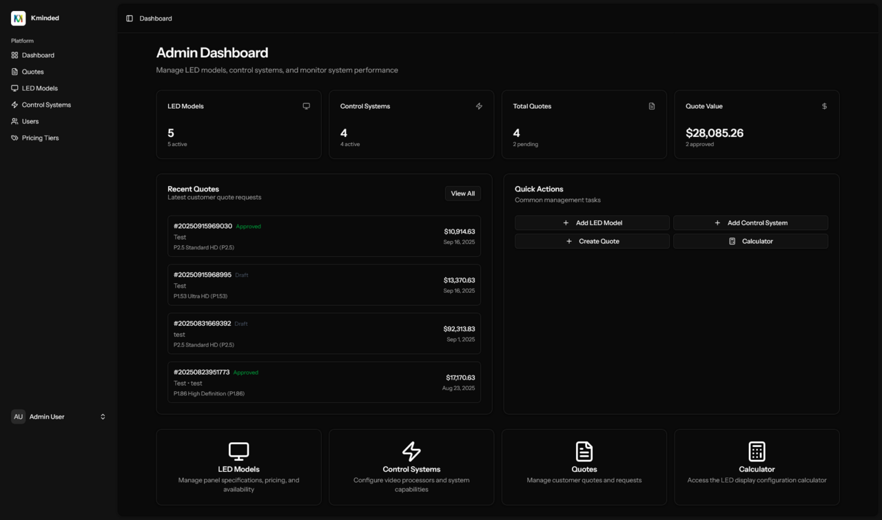 LED Display Quote Management System